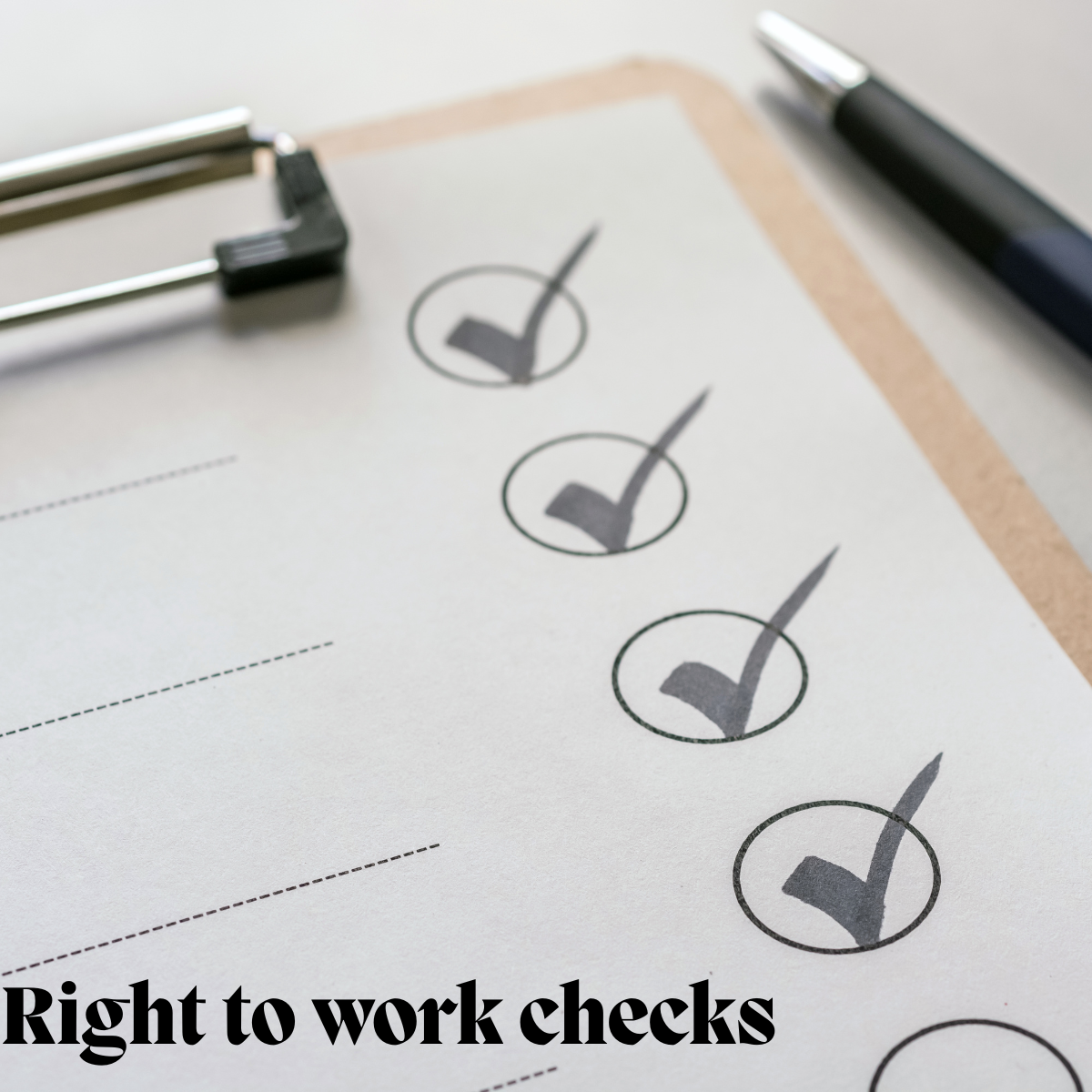 Right to work checks_Holgate HR Image of a checklist and text saying right to work checks